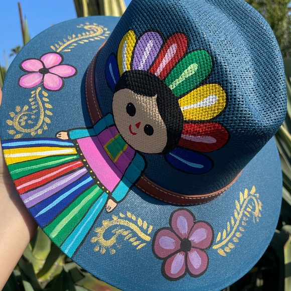 Mexican Artesanal Hand-painted Straw Hat